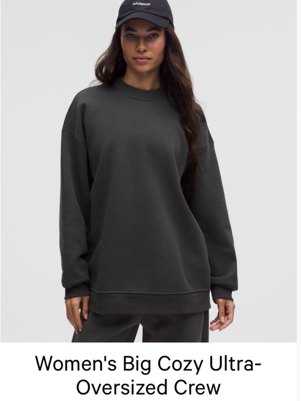 Lululemon Women's Big Cozy Ultra-Oversized Crew - Graphite Grey - S